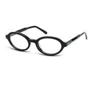 Black plastic oval premium eyeglass frames from The Optical. Co
