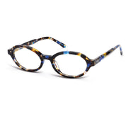 Blue Tortoise plastic oval premium eyeglass frames from The Optical. Co