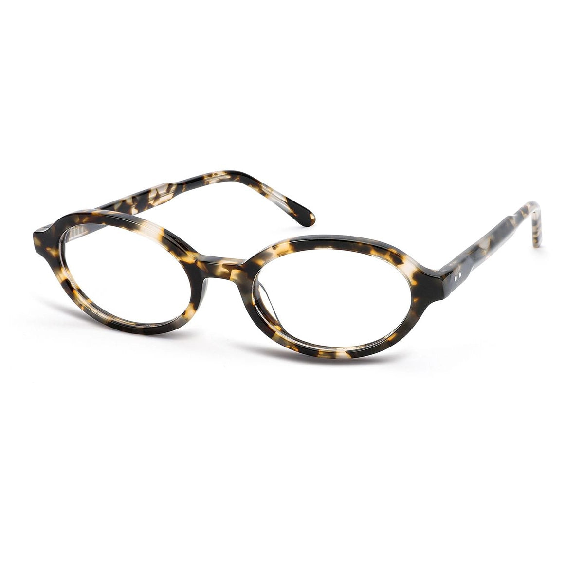 Light tortoise plastic oval premium eyeglass frames from The Optical. Co