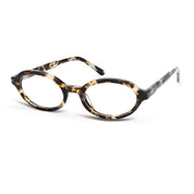 Light tortoise plastic oval premium eyeglass frames from The Optical. Co