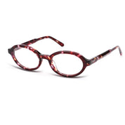Red tortoise plastic oval premium eyeglass frames from The Optical. Co