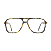 Light tortoise plastic navigator shaped aviator eyeglasses from The Optical. Co