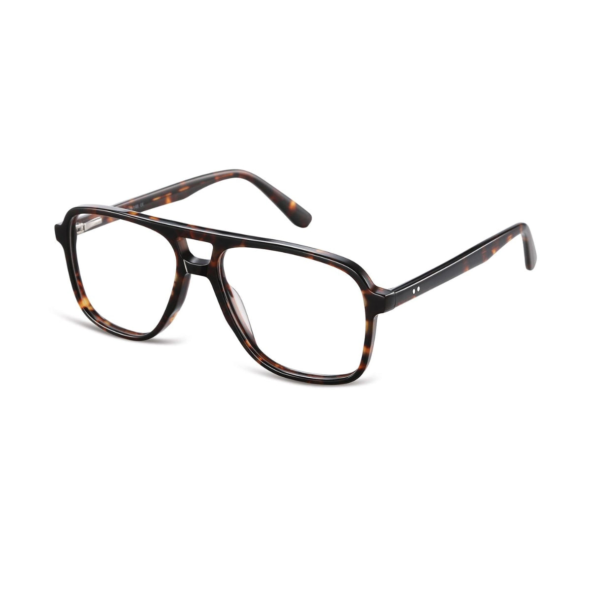 Tortoise plastic navigator shaped aviator eyeglasses from The Optical. Co
