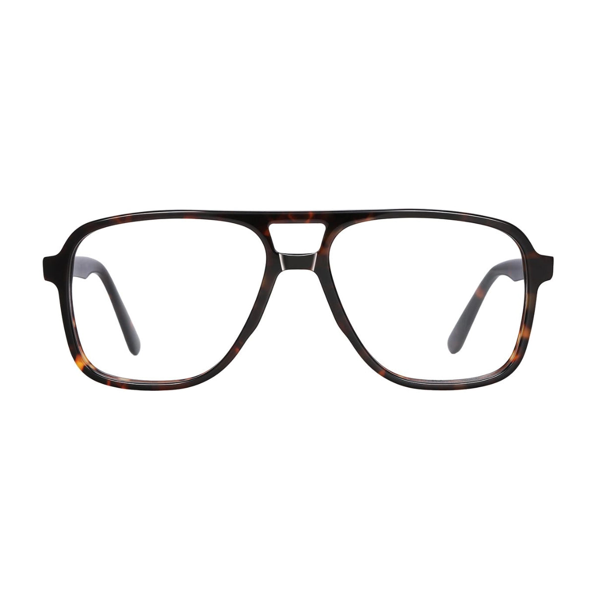 Tortoise plastic navigator shaped aviator eyeglasses from The Optical. Co
