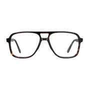 Tortoise plastic navigator shaped aviator eyeglasses from The Optical. Co