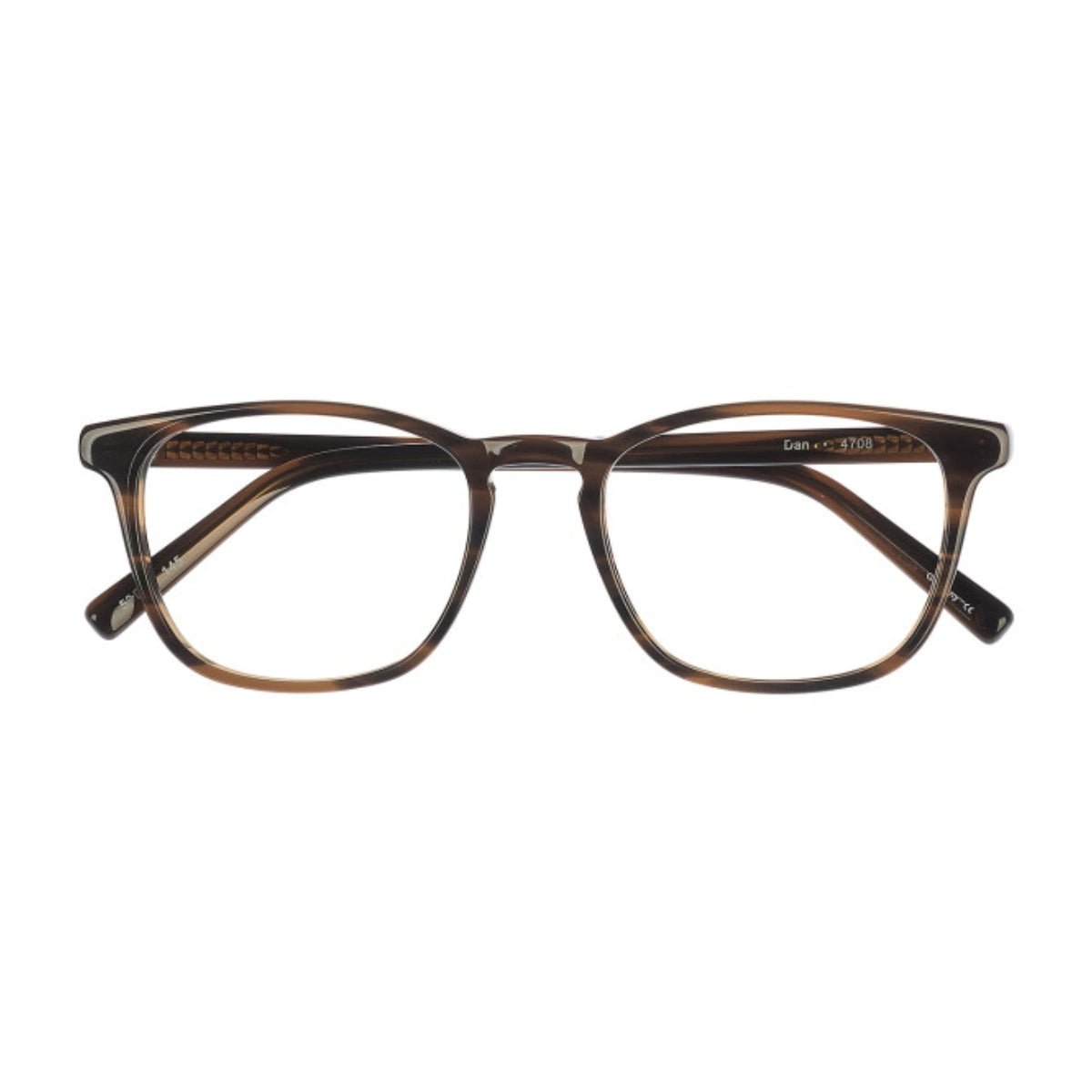 Dark brown modern square The Optical. Co glasses on a white background