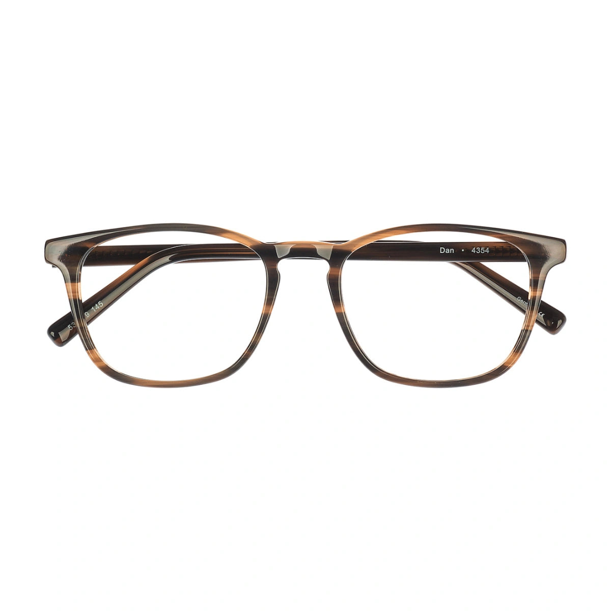 Brown streak modern square The Optical. Co glasses on a white background