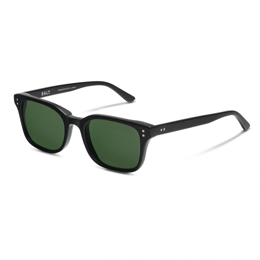 Matte black SALT luxury polarized rectangular thick sunglasses