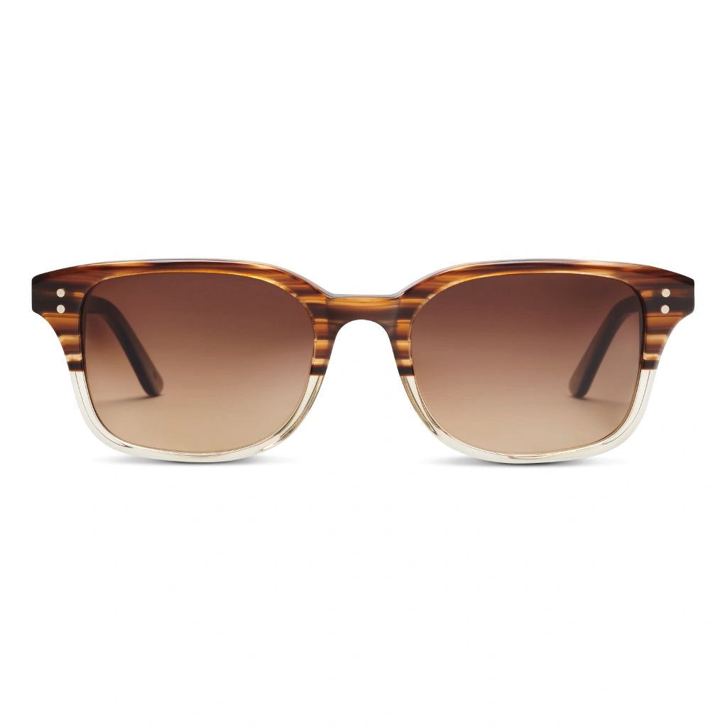 Brown SALT luxury polarized rectangular thick sunglasses