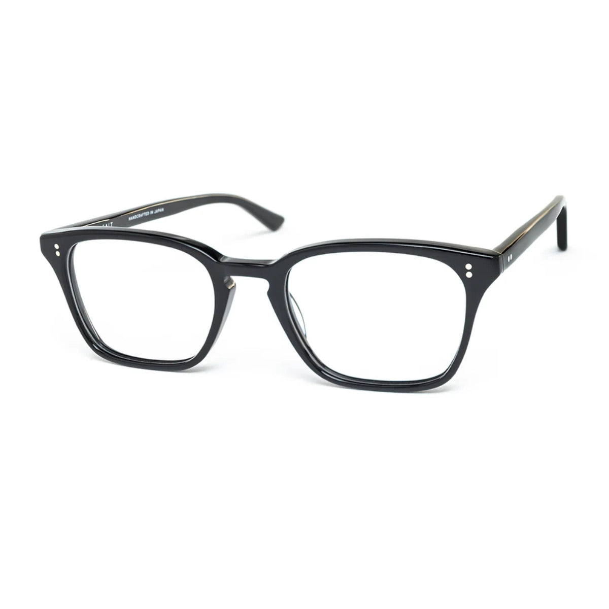 Black square shaped luxury eyeglass frame by SALT for men and women.