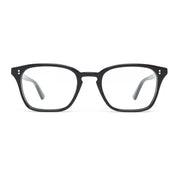 Black square shaped luxury eyeglass frame by SALT for men and women.