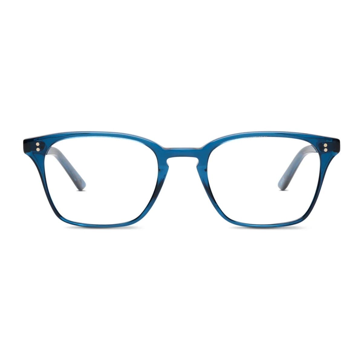 Indigo blue square shaped luxury eyeglass frame by SALT for men and women.