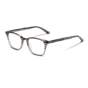 Grey square shaped luxury eyeglass frame by SALT for men and women.