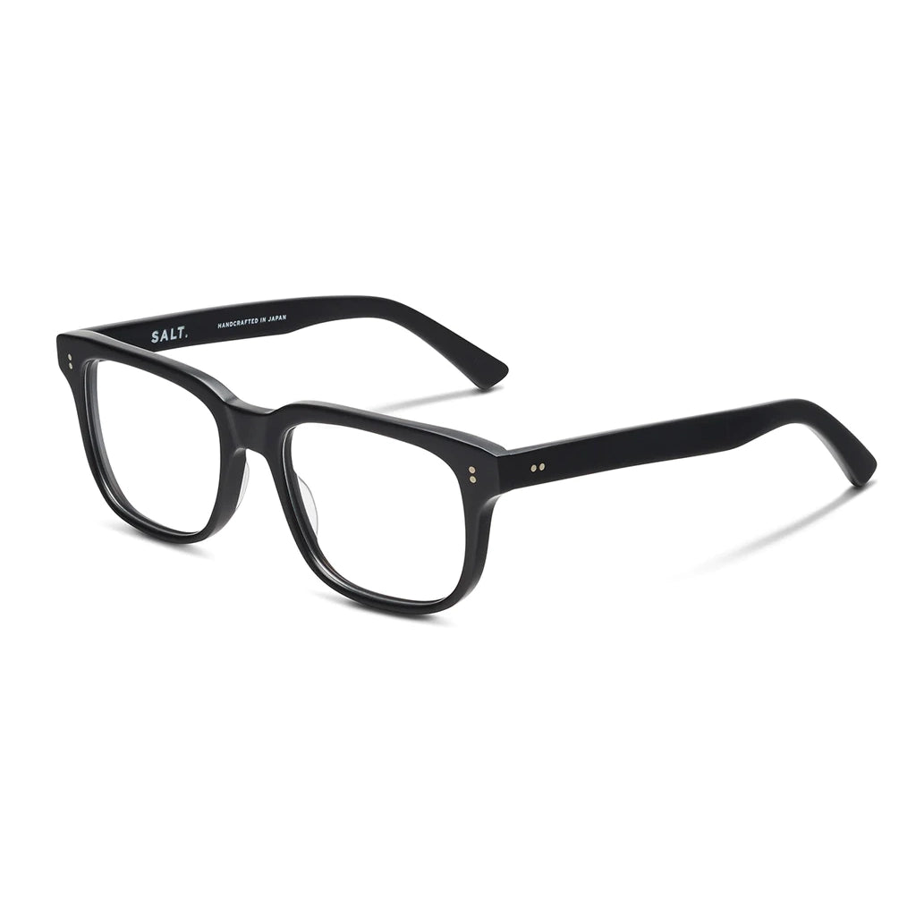 Wide fit matte black SALT Campbell oversized luxury plastic eyeglass frames