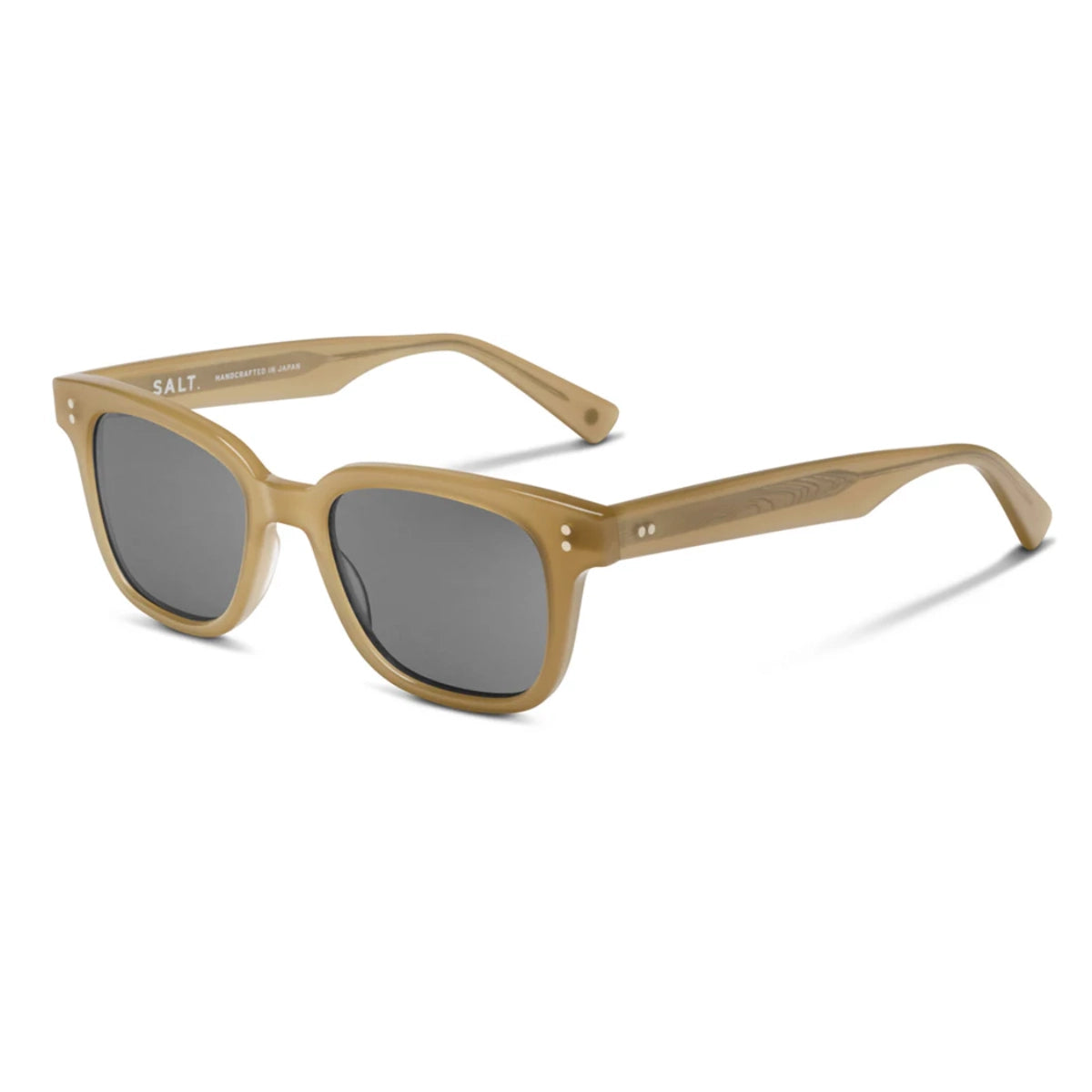 Vintage green SALT Max limited release polarized sunglasses on white background