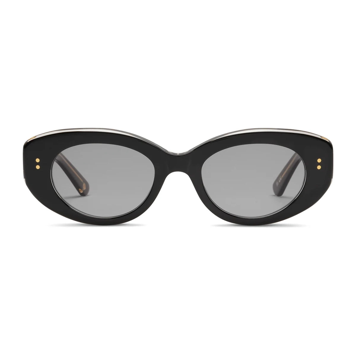 Black oversized oval plastic vintage sunglasses by SALT. 