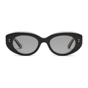 Black oversized oval plastic vintage sunglasses by SALT. 