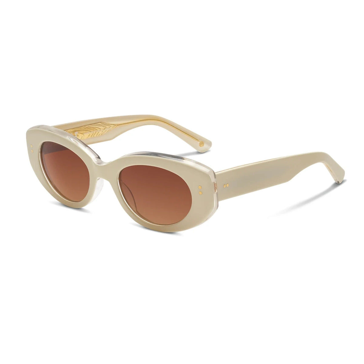 Cream off-white oversized oval plastic vintage sunglasses by SALT. 