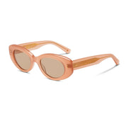 Pink crystal oversized oval plastic vintage sunglasses by SALT. 
