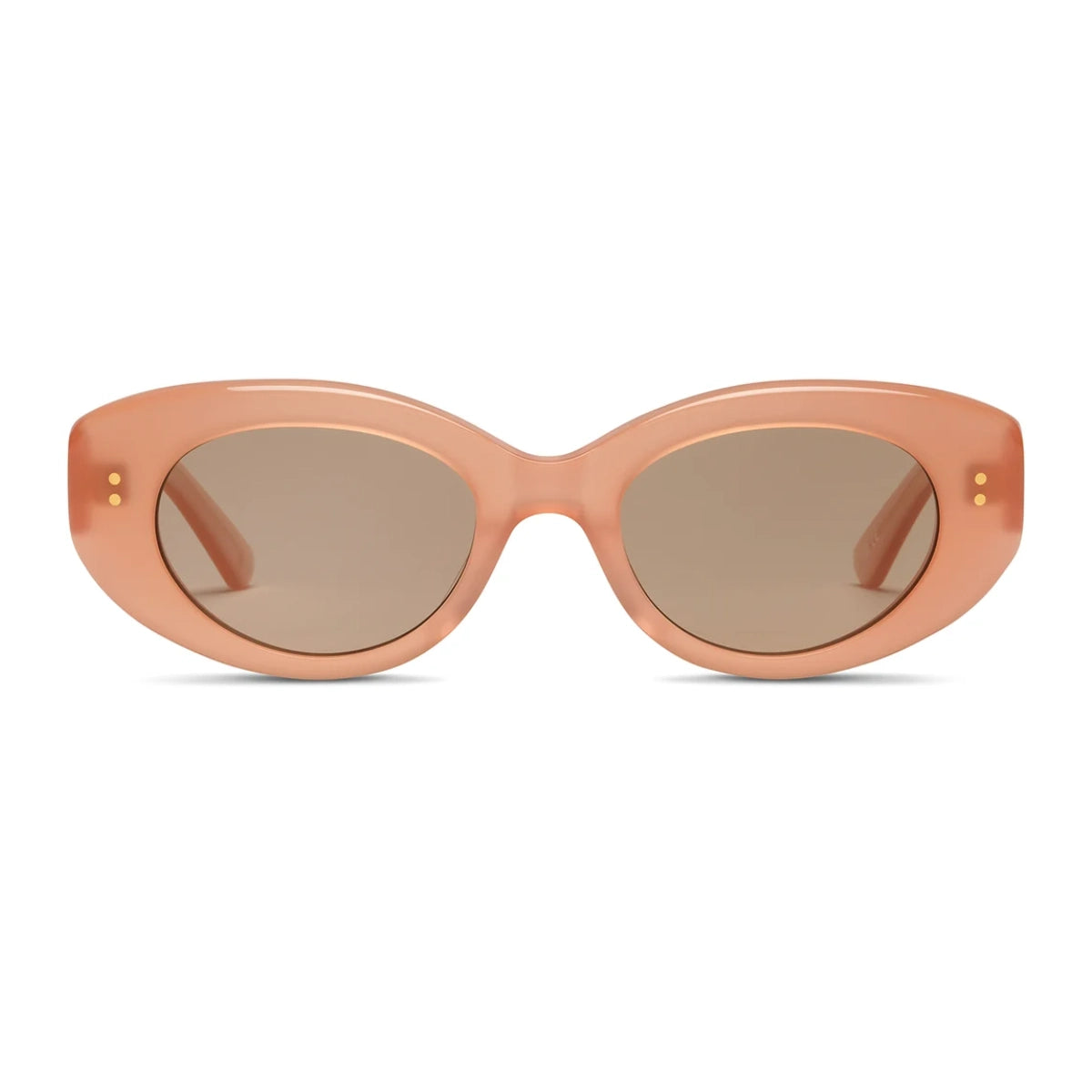 Pink crystal oversized oval plastic vintage sunglasses by SALT. 