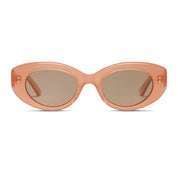 Pink crystal oversized oval plastic vintage sunglasses by SALT. 
