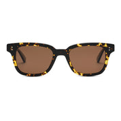 Tortoise Max square rectangular luxury polarized sunglasses by SALT