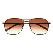 Brown tinted luxury metal navigator sunglasses