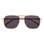 Matte gold tinted luxury metal navigator sunglasses