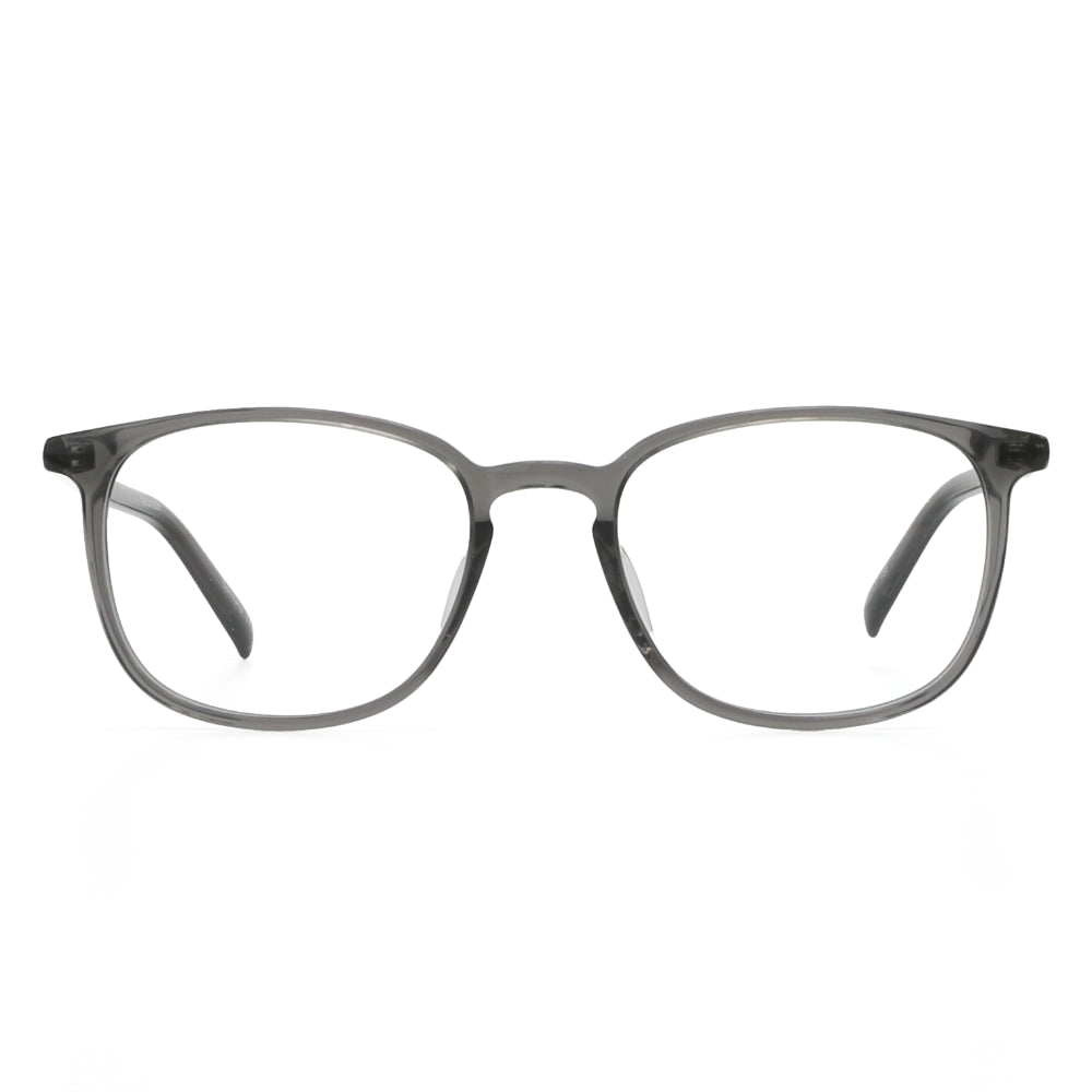Smoke grey plastic square shaped handmade glasses for men