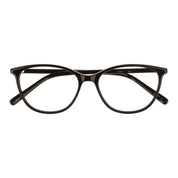 Black modern cat-eyed plastic prescription eyeglass frames for women
