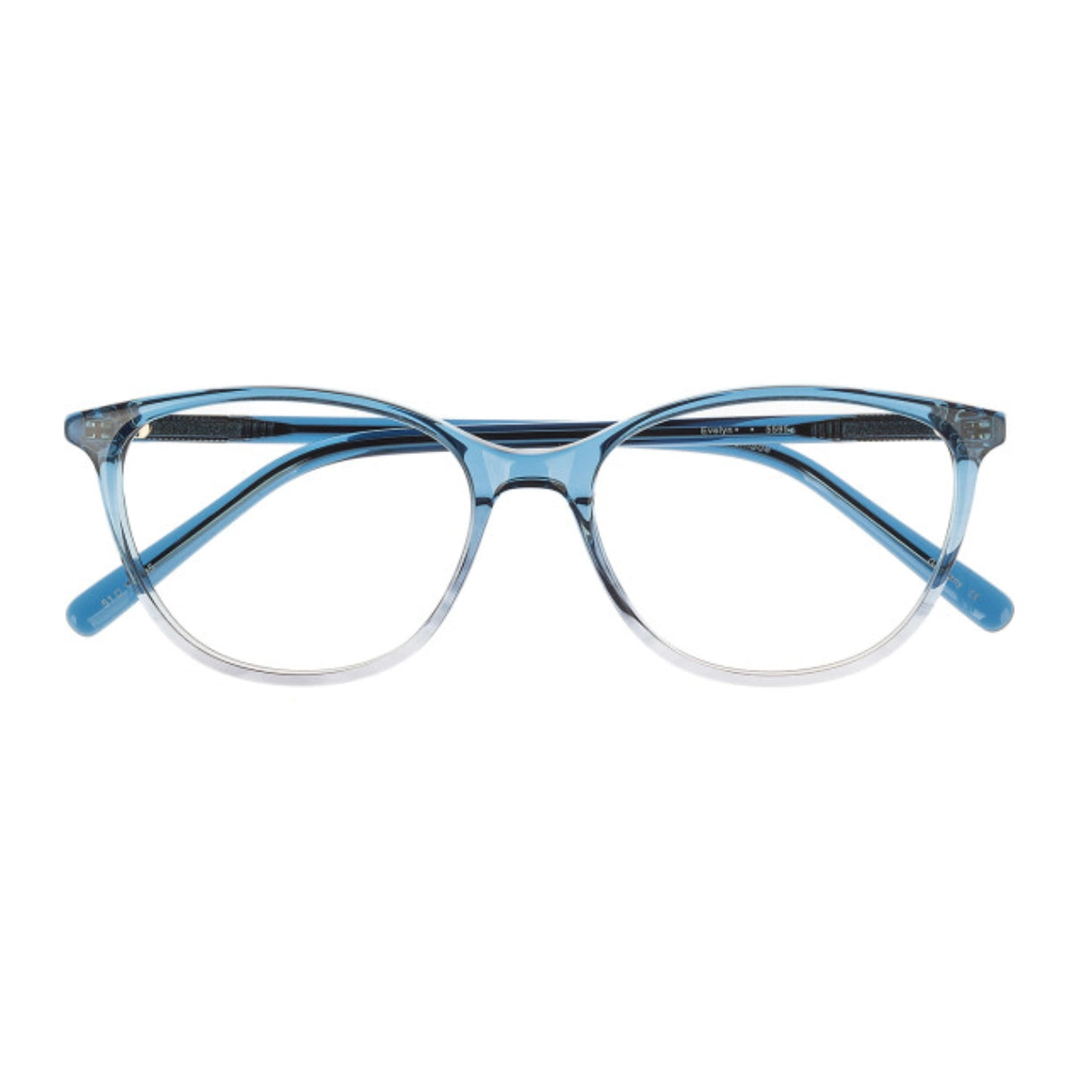 Blue modern cat-eyed plastic prescription eyeglass frames for women