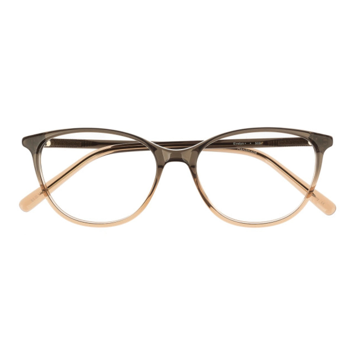 Mocha modern cat-eyed plastic prescription eyeglass frames for women