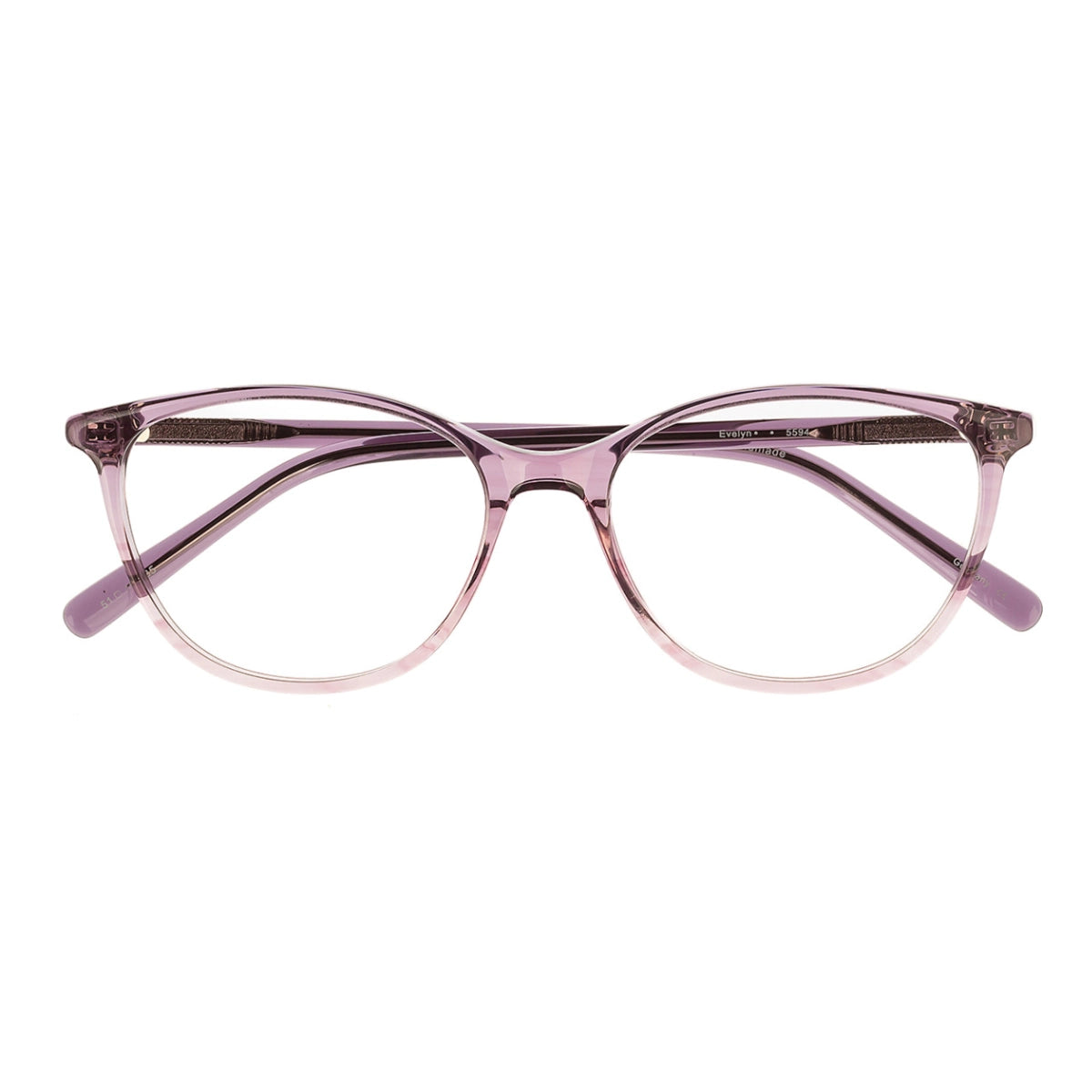 Purple modern cat-eyed plastic prescription eyeglass frames for women