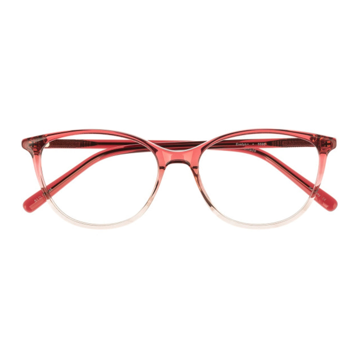 Pink modern cat-eyed plastic prescription eyeglass frames for women