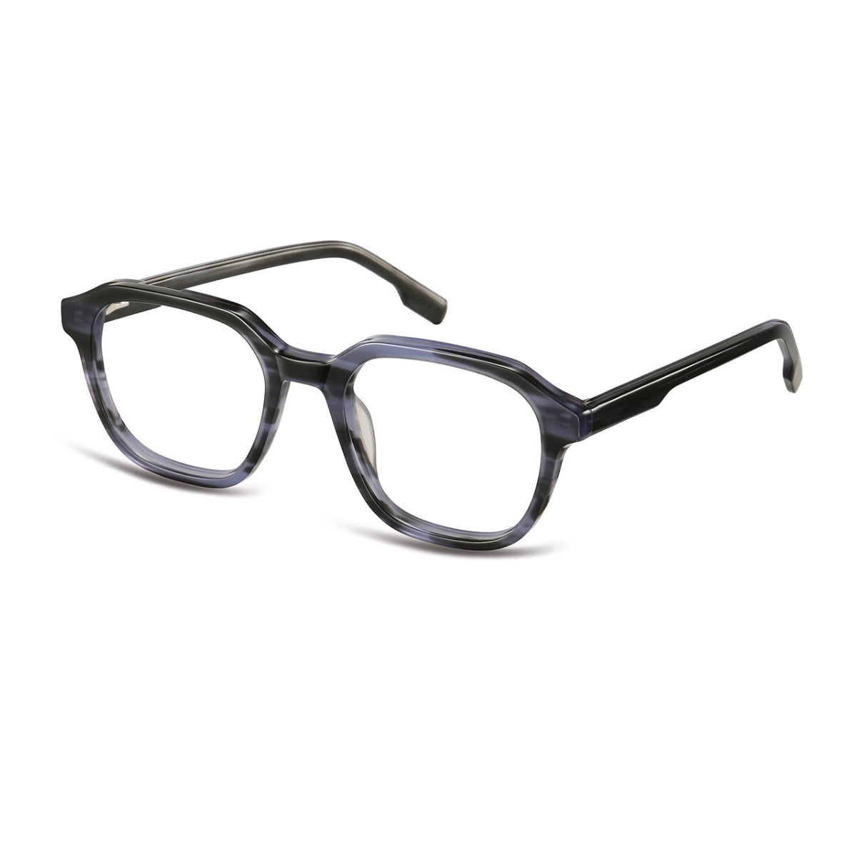 Blue streak bold geometric prescription eyeglass frames by The Optical. Co