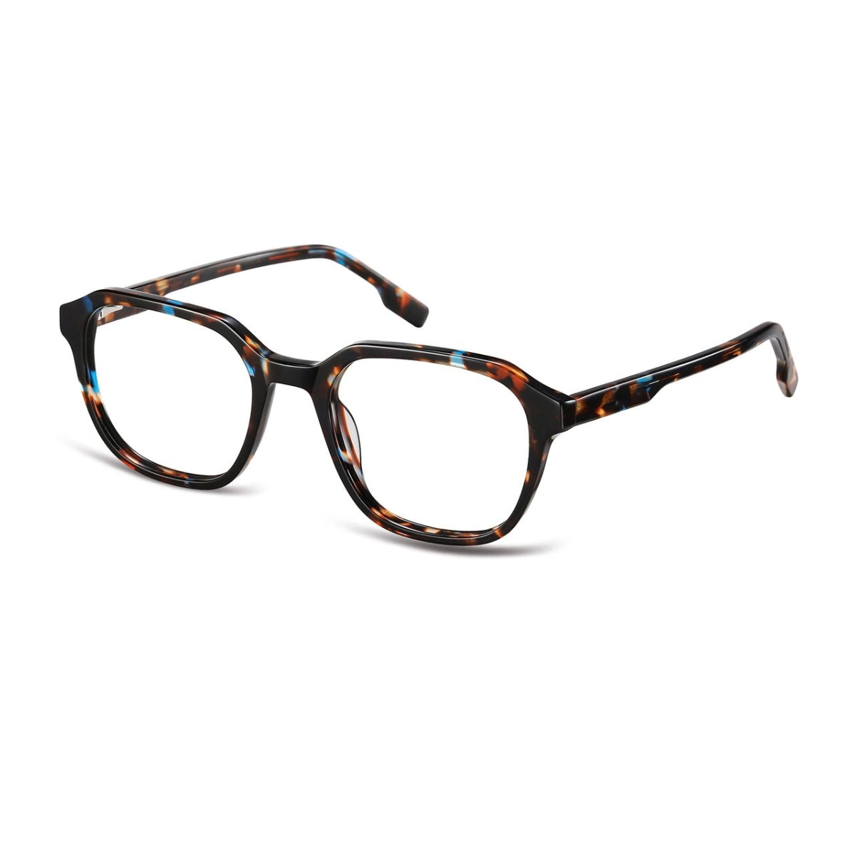 Blue Tortoise bold geometric prescription eyeglass frames by The Optical. Co