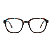 Blue tortoise bold geometric prescription eyeglass frames by The Optical. Co