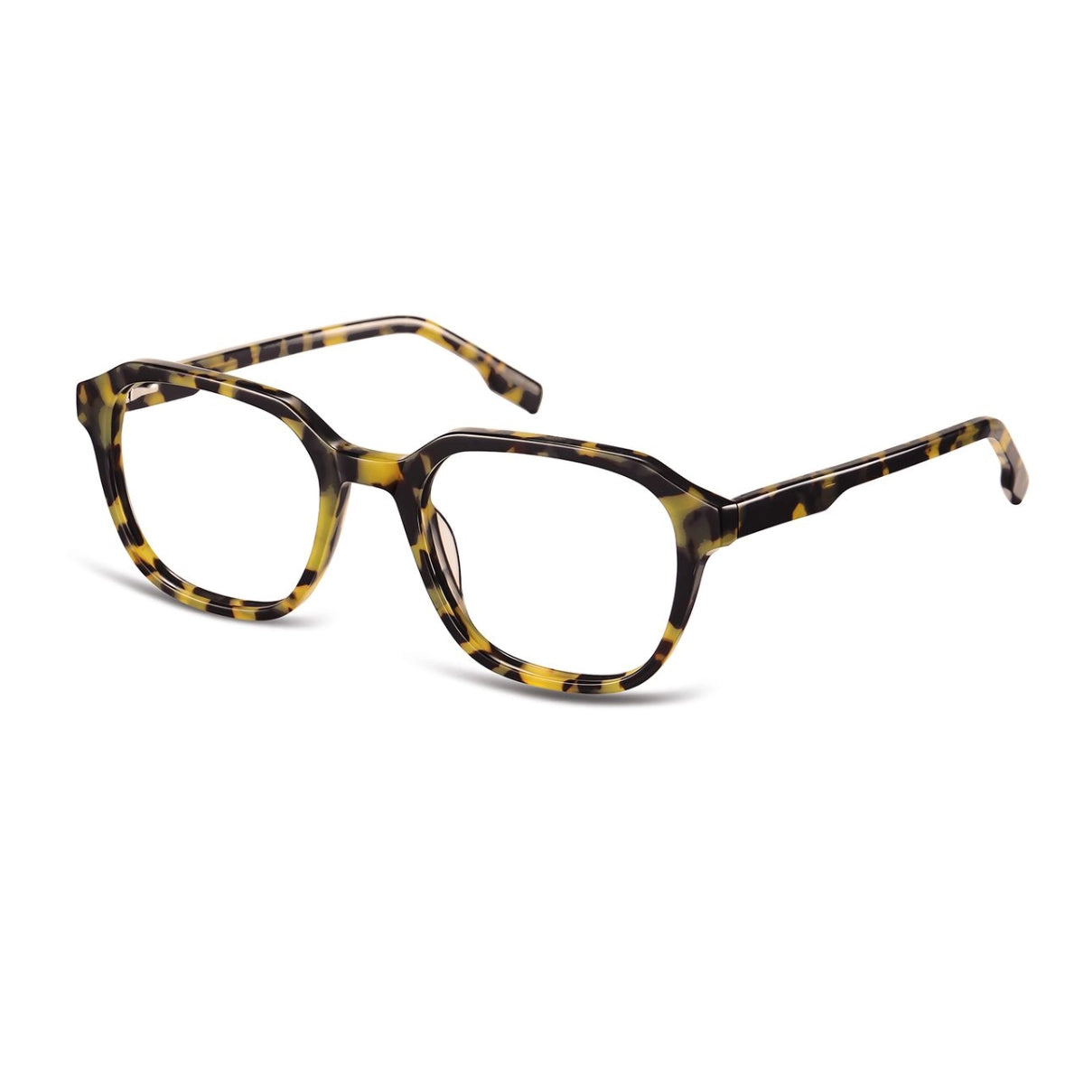 light tortoise bold geometric prescription eyeglass frames by The Optical. Co