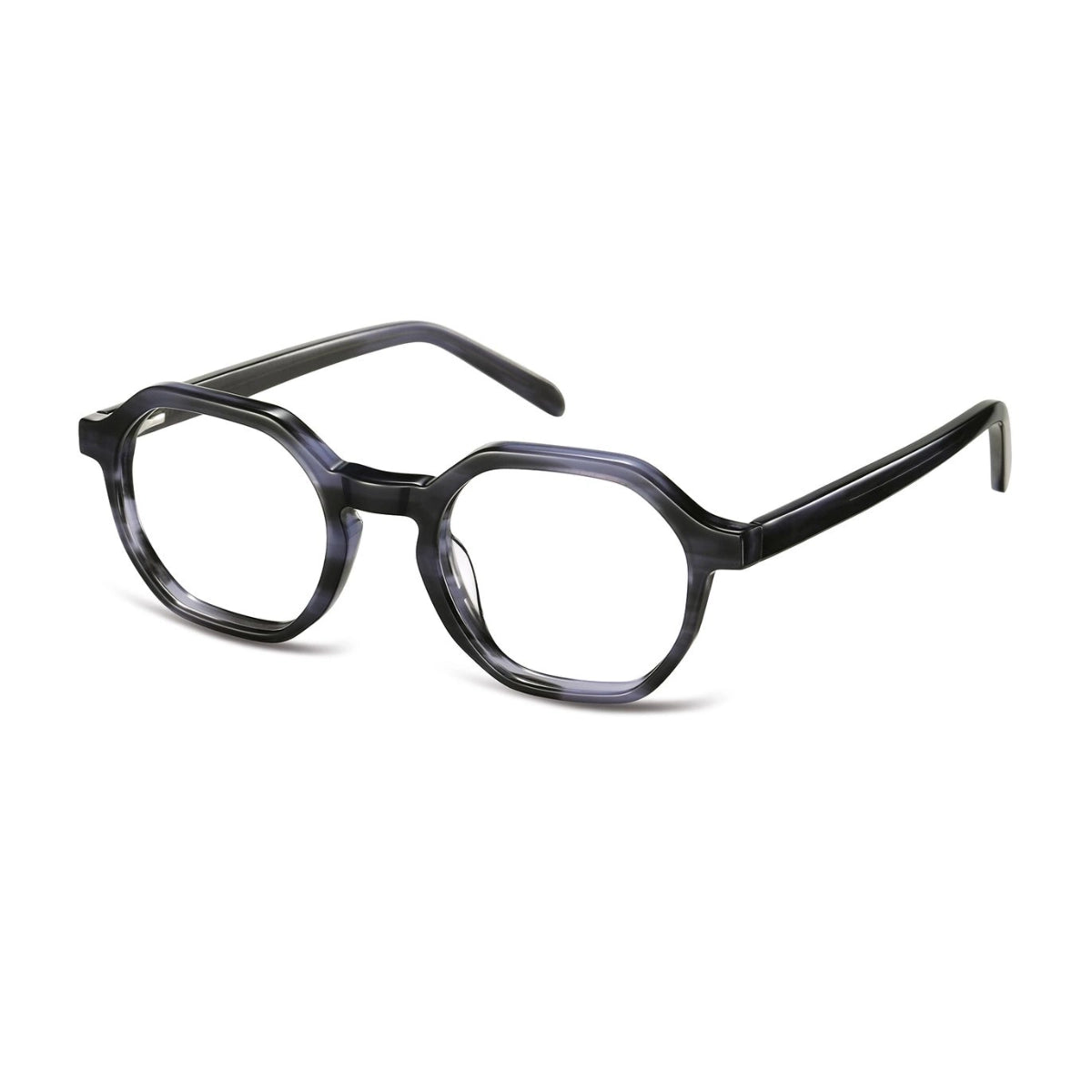 Blue streak round, geometric unique eyeglasses from The Optical. Co