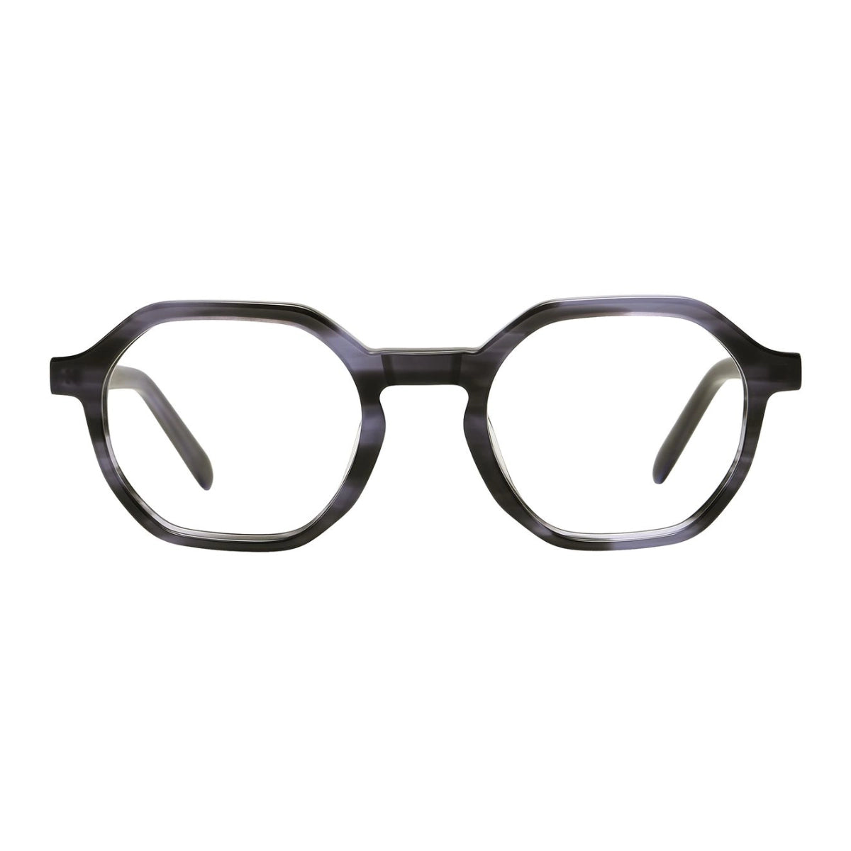 Blue streak round, geometric unique eyeglasses from The Optical. Co