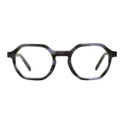 Blue streak round, geometric unique eyeglasses from The Optical. Co