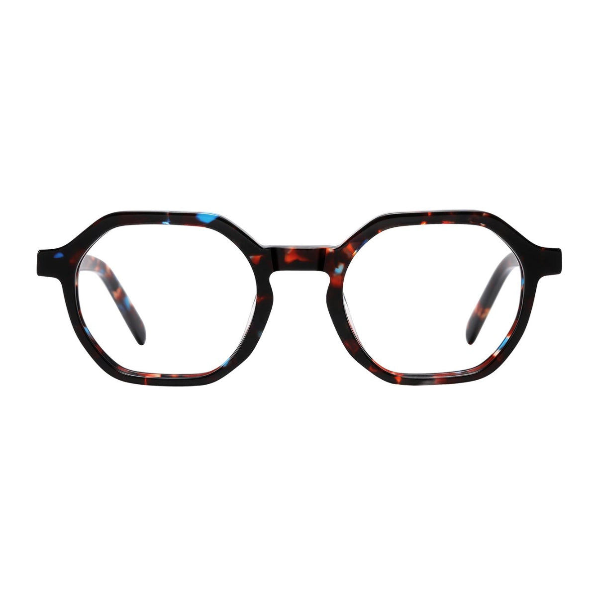 Blue tortoise round, geometric unique eyeglasses from The Optical. Co