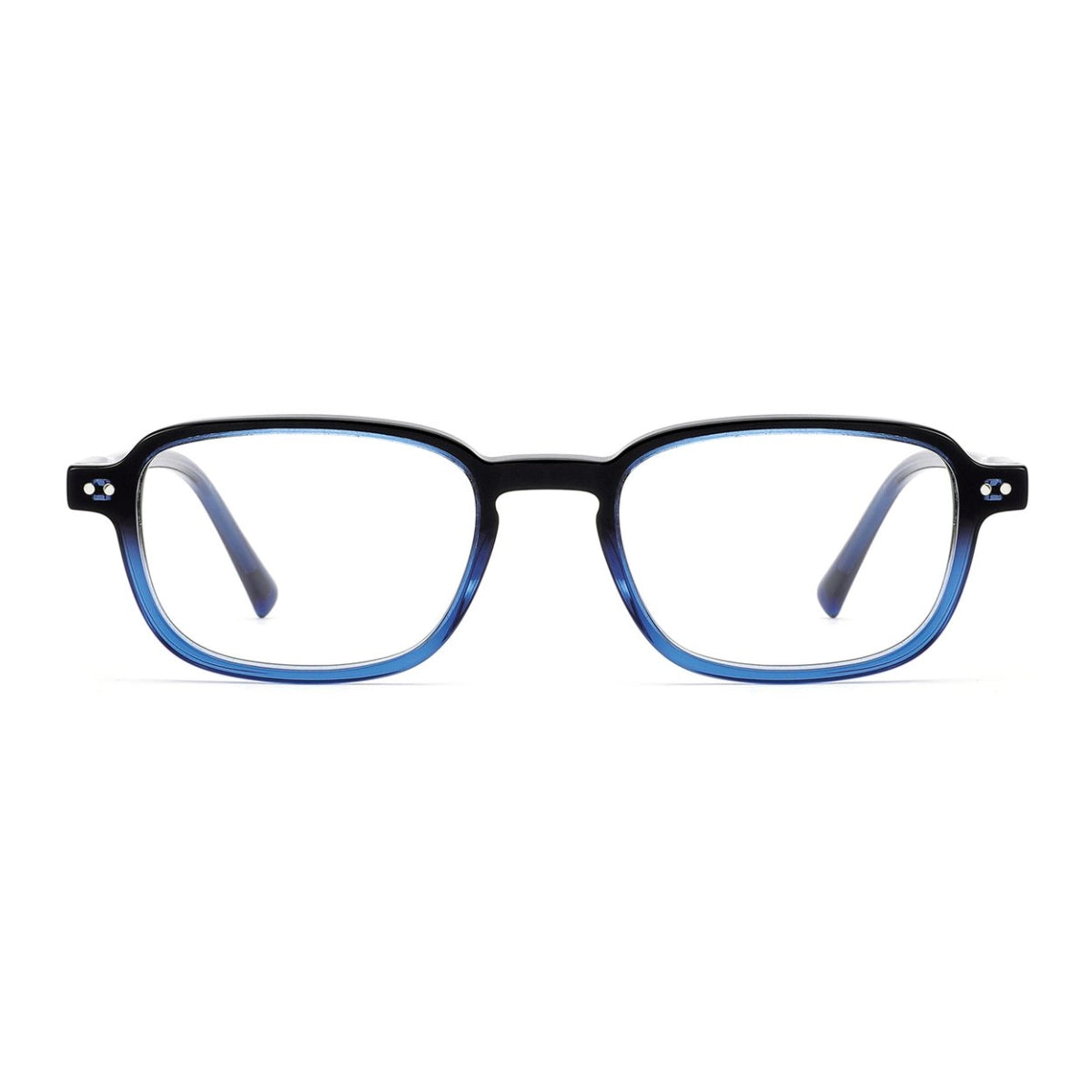 Black blue rectangular oval trend forward eyeglasses by The Optical. Co