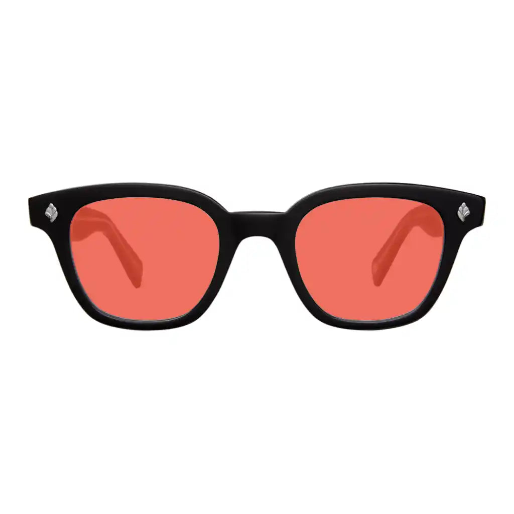 Dark red custom tinted premium prescription eyeglass and sunglass lenses online